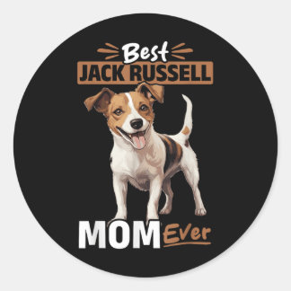 Adesivo Redondo Jack Russell Terrier Dog Melhor Jack Russel Mãe