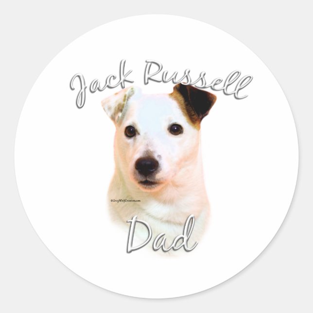 Adesivo Redondo Jack Russell Terrier Pai 2 (Frente)