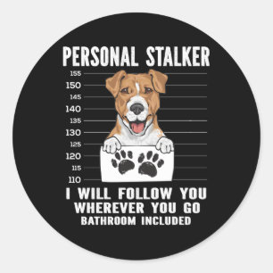 Adesivo Redondo Jack Russell Terrier Personal Stalker
