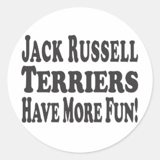 Adesivo Redondo Jack Russell Terriers Se Divertem Mais!