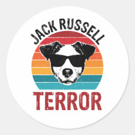 Adesivo Redondo Jack Russell Terror Terrier Funny Dog Sunglass
