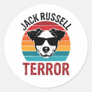 Adesivo Redondo Jack Russell Terror Terrier Funny Dog Sunglass