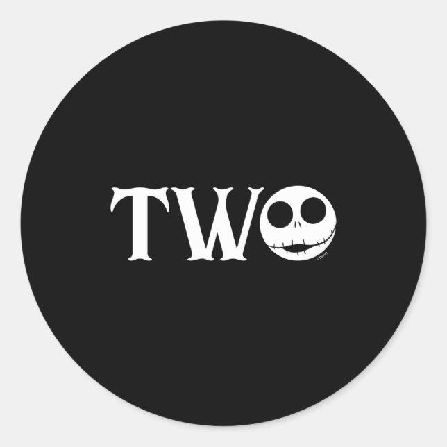 Adesivo Redondo Jack Skellington First Birthday Two Baby  (Frente)