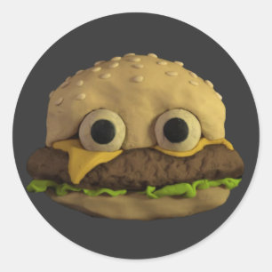 Adesivo Redondo Jack Stauber - Família Cheeseburger - Comida de a