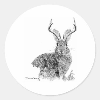 Adesivo Redondo Jackalope