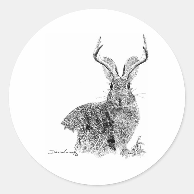 Adesivo Redondo Jackalope (Frente)