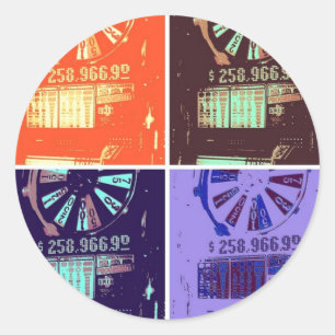 Adesivo Redondo Jackpot Slots Las Vegas