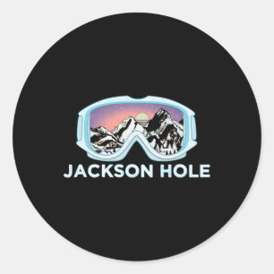 Adesivo Redondo Jackson Hole Ski Design Jackson Hole
