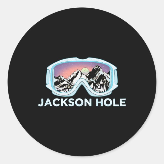 Adesivo Redondo Jackson Hole Ski Design Jackson Hole (Frente)