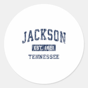 Adesivo Redondo Jackson Tennessee Tn Antigo Esportes Estabelecidos
