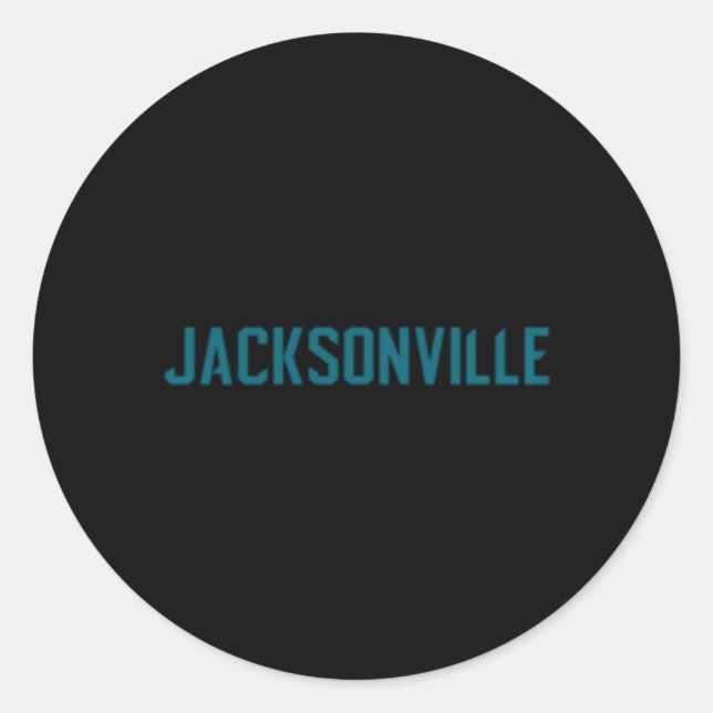Adesivo Redondo Jacksonville Duval Jaguars Teal Text (Frente)