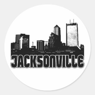 Adesivo Redondo Jacksonville Skyline
