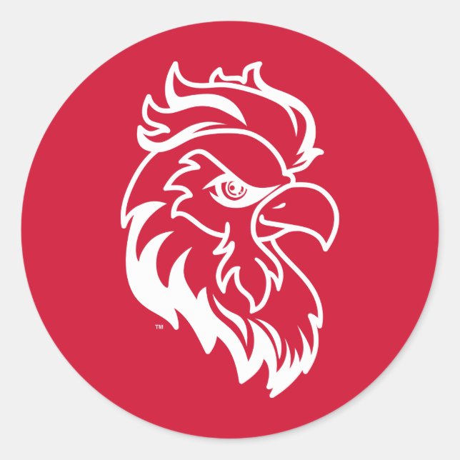 Adesivo Redondo Jacksonville State University Gamecocks Red Eagle (Frente)