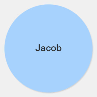 Adesivo Redondo Jacob Light Blue Kids Name Sticker Personalizado