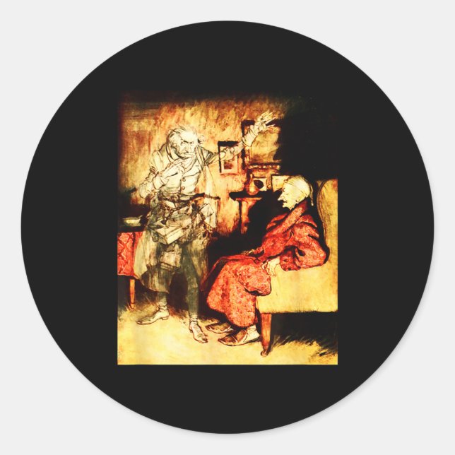 Adesivo Redondo Jacob Marley Ghost Scrooge Bah Humbug Christmas Ca (Frente)