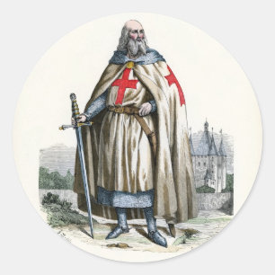 Adesivo Redondo Jacques de Molay - cavaleiro Templar