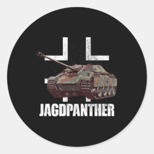 Adesivo Redondo Jagdpanther caçando Pantera Tanque Alemão Destroye