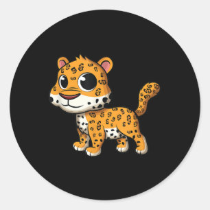 Adesivo Redondo Jaguar, Bebê Bonito - Teto De Gato Animal Selvagem