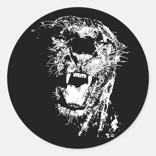 Adesivo Redondo Jaguar Preto (Frente)