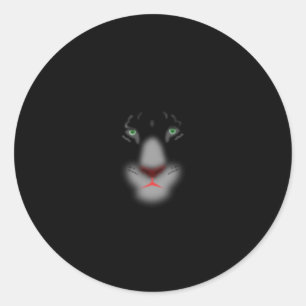 Adesivo Redondo Jaguar Preto ou Panther Gato Grande