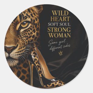 Adesivo Redondo Jaguar & Salto Alto Luxo Mulher Design