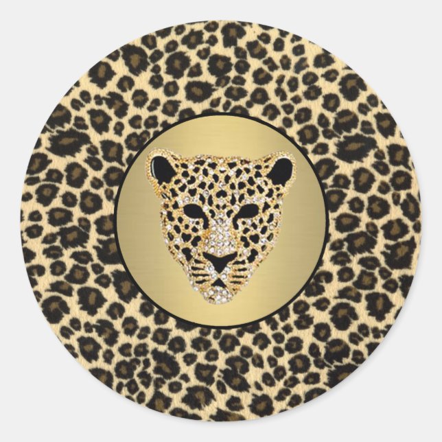 Adesivo Redondo Jaguar Sticker Estampado em Diamante (Frente)