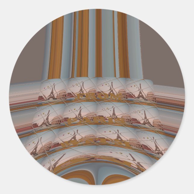 Adesivo Redondo J'aime Paris (I Love Paris) (Frente)