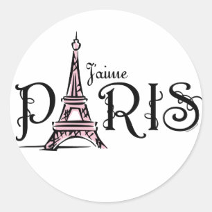 Adesivo Redondo J'aime Paris Sticker