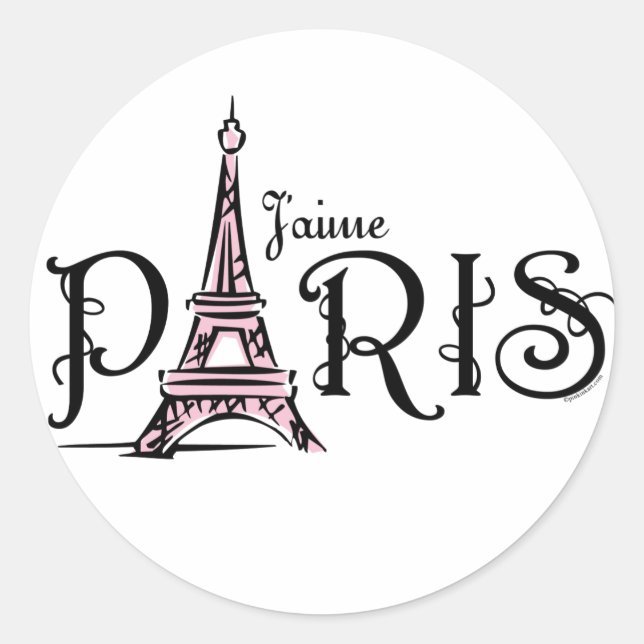 Adesivo Redondo J'aime Paris Sticker (Frente)