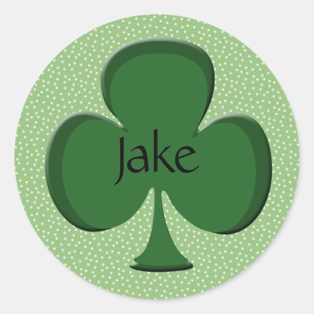 Adesivo Redondo Jake Lucky Irish Shamrock Sticker (Frente)