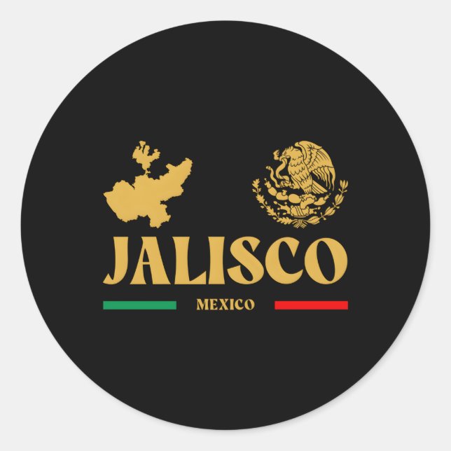 Adesivo Redondo Jalisco com emblem mexicano Jalisco (Frente)