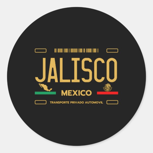 Adesivo Redondo Jalisco Mexico License Plate Aestic Jalisco (Frente)