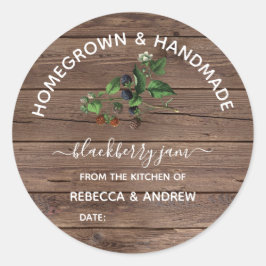 Adesivo Redondo Jam Barnwood de Blackberry feito à mão