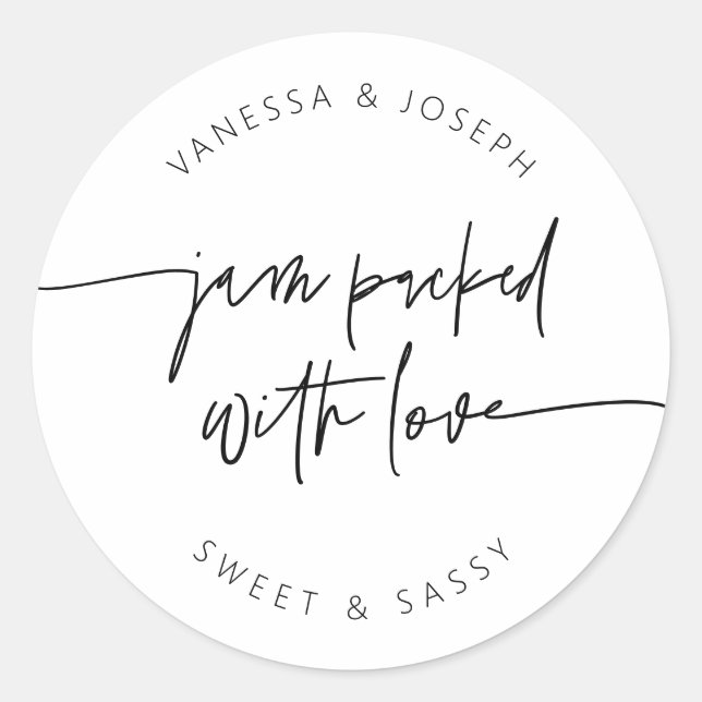 Adesivo Redondo Jam Jar Label Wedding Favor Product Sticker G400 (Frente)