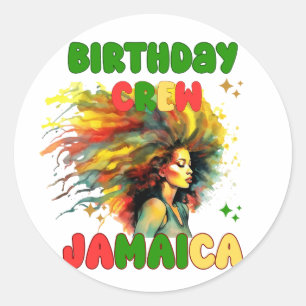 Adesivo Redondo Jamaica Birthday Girl Mating Crew Viagem Group