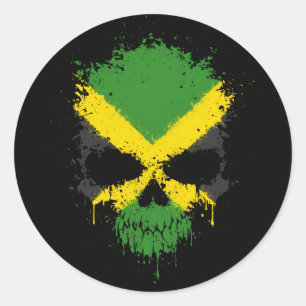 Adesivo Redondo Jamaica Drivers Skull