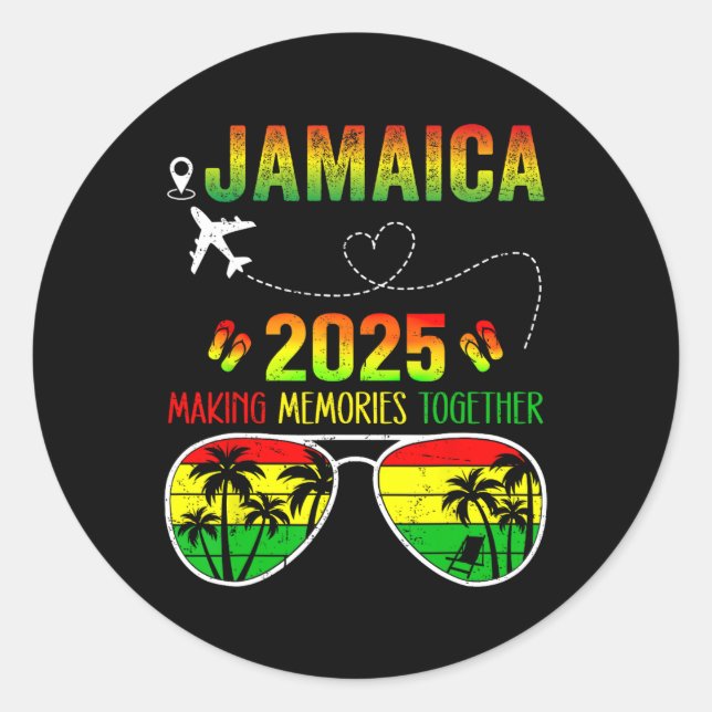 Adesivo Redondo Jamaica Family Reunion 2025 Memories Vacati (Reuni (Frente)