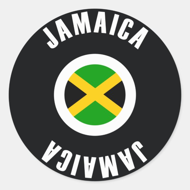 Adesivo Redondo Jamaica Flag Simple (Frente)