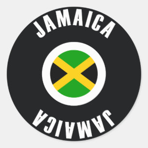 Adesivo Redondo Jamaica Flag Simple