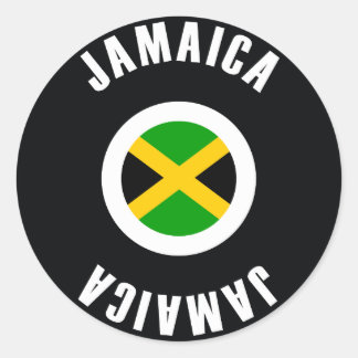 Adesivo Redondo Jamaica Flag Simple