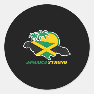 Adesivo Redondo Jamaica Forte Eu Amo Bandeira Jamaicana Coração Mu