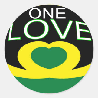 Adesivo Redondo Jamaica Hearflag one love Heardesign