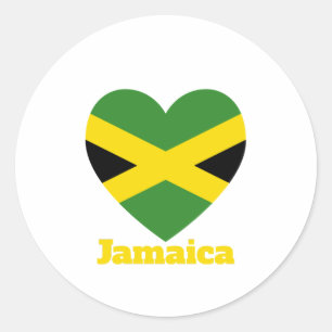 Adesivo Redondo Jamaica Heart Flag