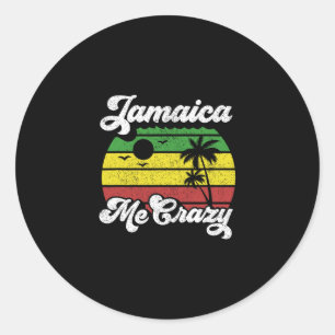 Adesivo Redondo Jamaica Me Crazy Rasta Roots Rock Reggae Jamaicano