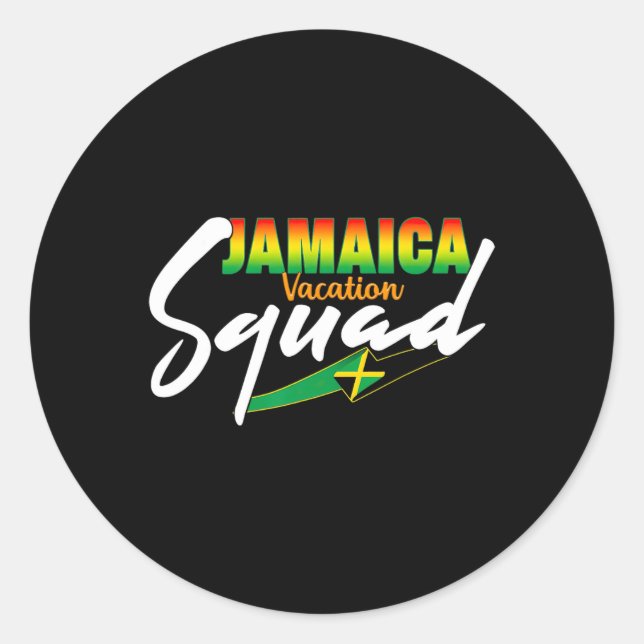 Adesivo Redondo Jamaica Vacation Squad 2025 Matching Group Family (Frente)