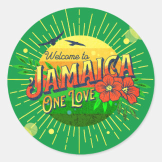 Adesivo Redondo Jamaican Tourist Welcome Sticker