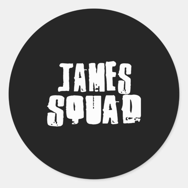 Adesivo Redondo James Squad Name Funny James  (Frente)