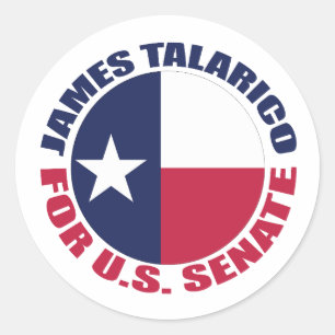 Adesivo Redondo James Talarico para o Senado dos EUA Bandeira do T