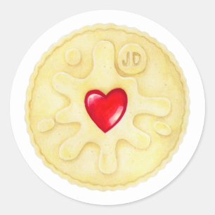 Adesivo Redondo Jammie Dodger Biscuit Sticker