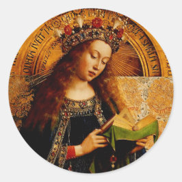 Adesivo Redondo Jan van Eyck - Coleção de Belas Artes da Virgem Ma